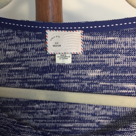 Anthropologie Blue Knit Split Sleeved Top - Picture 4 of 4